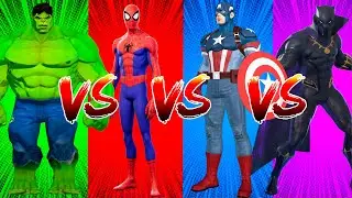SUPERHERO COLOR DANCE CHALLENGE Hulk vs Spider-Man vs Captain America vs Black Panther