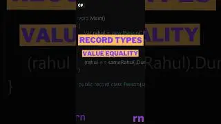Record Types - Value Based Equality | Learn C# #shorts