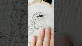 Вышивка гладью глаз птички / bird eye embroidery 