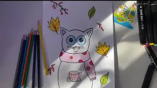 как нарисовать кошку| рисуем кошку| легкий  рисунок для ребенка