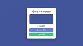 🎨 Color Generator using HTML CSS JavaScript | Random Color Generator with Copy Code