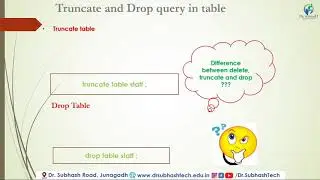 DBMS Lecture 7  DDL AND DML COMMAND  IN SQL  by Dhruvi Marsonia