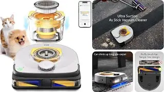 UBPet V10 Cyclone Robot Vacuum Cleaner for Pet Hair with Mos Powerful Suction