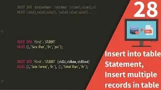 Insert into table statement, Insert multiple records in a table Query in SQL