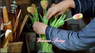 Welcoming a rainy Spring day🌷⛈️ Painting living room, cozy night cooking