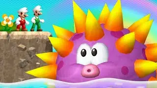 New Super Mario Bros Wii Co-Op Walkthrough - World 4 (2 Player)
