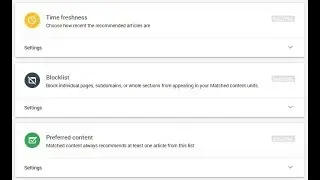 Adsense Matched Content Settings - Time freshness, Blocklist, Preferred content