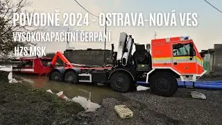 Povodně 2024 - nasazení vysokokapacitních čerpadel v zatopené Ostravě-Nové Vsi