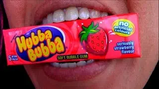 ASMR Hubba Bubba Strawberry Chewing gum Burping Sounds