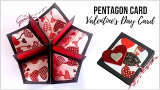 Pentagon Pop Up Card | I Love You Greeting Card Design | Valentine's Day Card Idea 2020