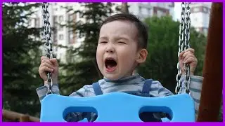 Children play together outdoor playground. #swing #toddlers #swinging #summertime #summer