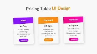 How to Create Pricing Table Using Html and Css With Source Code | Crown Coder