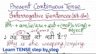Present Continuous Tense Interrogative Sentences Wh Family//Tense in English Grammar/Translation