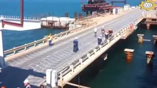 Крымский мост сегодня  3 октября 2017 .  ПЕРЕВОЗКА 45 ТОННОГО ПРОЛЕТА ДЛЯ КЕРЧЕНСКОГО МОСТА