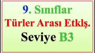 9.SINIFLAR TÜRLER ARASI ETKİLEŞİMLER SEVİYE B3