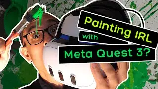 Painting in Mixed Reality Meta Quest 3, with Contour app on a physical wall, IRL (In Real Life).