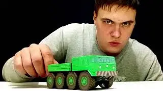 Paper truck tractor with spinning wheels, homemade MAZ 535A, how to make DIY tractor model, tutorial