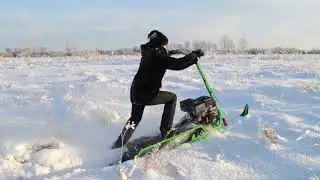Snow-Drive. Testing a snow scooter with suspension