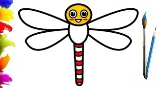 How to Draw a Dragonfly for Children / Easy Drawing Step by Step