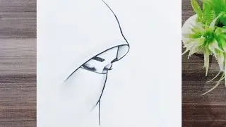 Beautiful Hijab Girl Drawing | Aesthetic Muslim Girl Sketch | Easy Pencil Drawing Tutorial