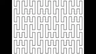 Peano space-filling Curve, four approximations, version A