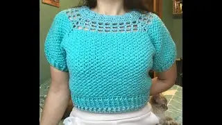 короткий кроп свитер крючком легкий узор crochet sweater