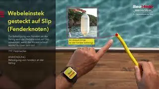 Knoten: Webeleinstek gesteckt auf Slip (Fenderknoten)