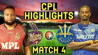 CPL 2021 | Trinbago Knight Riders vs Barbados Royals Highlights , 4th Match Highlights | Tkr Vs Br