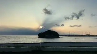 Time lapse sunset at kadena marina beach okinawa japan