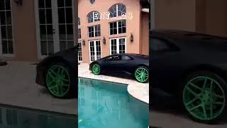 Lil pump got out his lambo and jumps in to his pool 😭 
