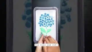 Painting a Hydrangea on Glue !!!!!! #shorts