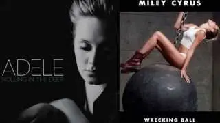 Adele vs Miley Cyrus - Rolling in the Deep / Wrecking Ball (MASH UP)