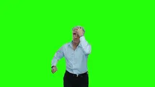 Apple guy running meme Green screen