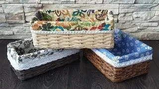 Короб для мелочей. Плетение из газетных трубочек