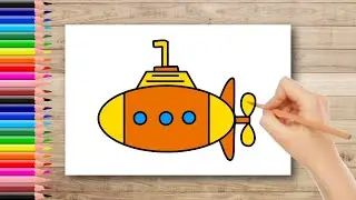 Submarine Drawing Easy | Submarine Drawing For Kids