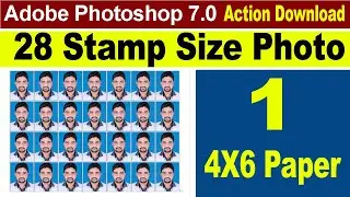 Stamp Size Photo In Photoshop|Stamp Size Photo Action Download|Stamp Size Photo In 4X6 Paper