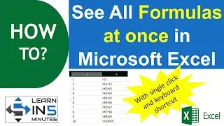 How to see all the formulas used in any excel sheet at once | Learn in 5 Minutes