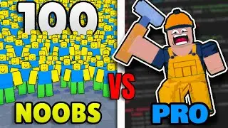 100 Noobs VS 1 Pro Developer Make a Roblox GAME