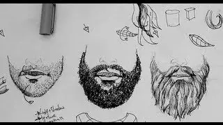 Pen and Ink Drawing Tutorials | How to draw beards and facial hair