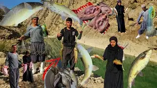 🌊🎣Nomadic Fishing Adventure in the River🎣🐟 | The Excitement of Nomadic Life in the Mountains 🏔
