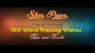 MS Word Paragraph Training in Hindi Or Urdu. Computer Course (Shan Pages)