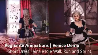 Regnante Animations Preview 2 of 3 | Female Movement AIO - Short Dress Set | Skyrim SE/AE