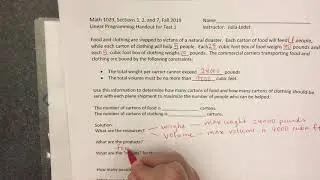 Section 7.5 Food and Clothing Problem Part 1 of 4