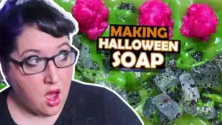 Cauldron Boba soap making for Halloween! [CC] ll artisan soap making