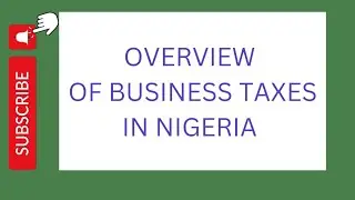 OVERVIEW OF BUSINESS TAXES IN NIGERIA