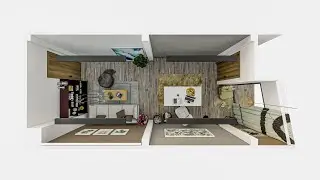 Photorealistic render studio (26.14 sqm) | Sketchup 2021 + Enscape 3.5