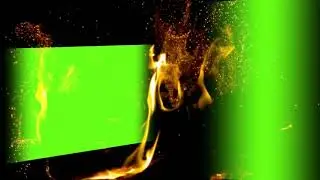 Green Screen Frame Effect Fire Background
