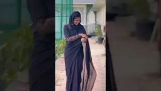 GRWM for farewell🖤 FULL VIDEO ON MY CHANNEL  🤗 #saree #farewell #youtubeshorts #shorts