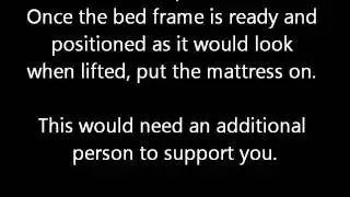 Gas Lifted Hydraulic Lift Bed Frame Installation Assembly Instructions