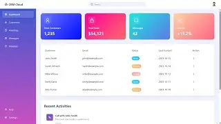 Admin dashboard using HTML and CSS | Dashboard tutorial | Admin Panel